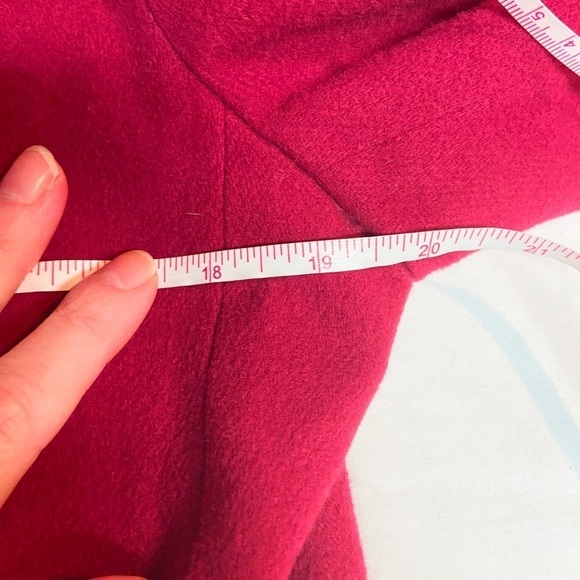 Finity vintage red wool cashmere button up cropped blazer 10 - Picture 10 of 10